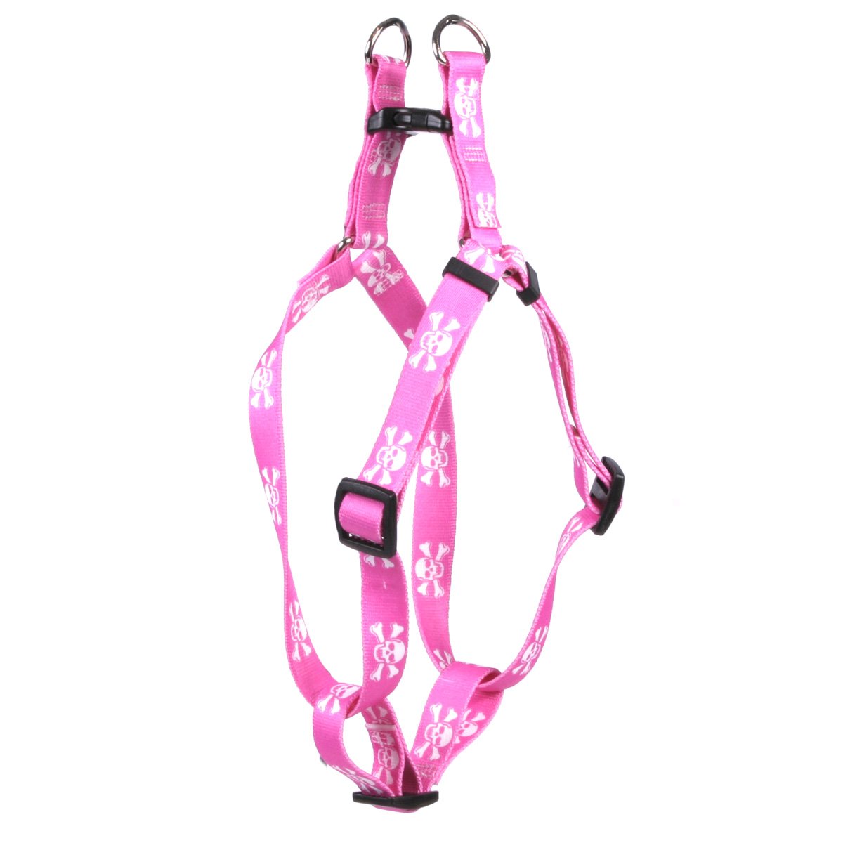 Yellow Dog Design Step-in Harness, Large, Pink Skulls