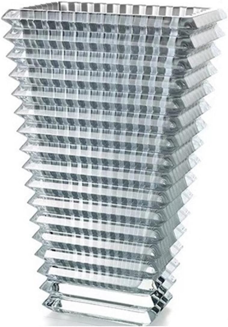 Jarrón de flores de estilo nórdico ligero de lujo de cristal brillante, decoración de hotel transparente, jarrón de decoración floral (gris, 28 cm)