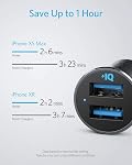 Anker Car Charger, Mini Aluminum Alloy 24W Dual USB Car Charger, PowerDrive 2 Alloy Car Adapter with Blue LED for iPhone12/11/XR/Xs, iPad Pro/Air 2/Mini, Galaxy (Not Compatible with Quick Charge)
