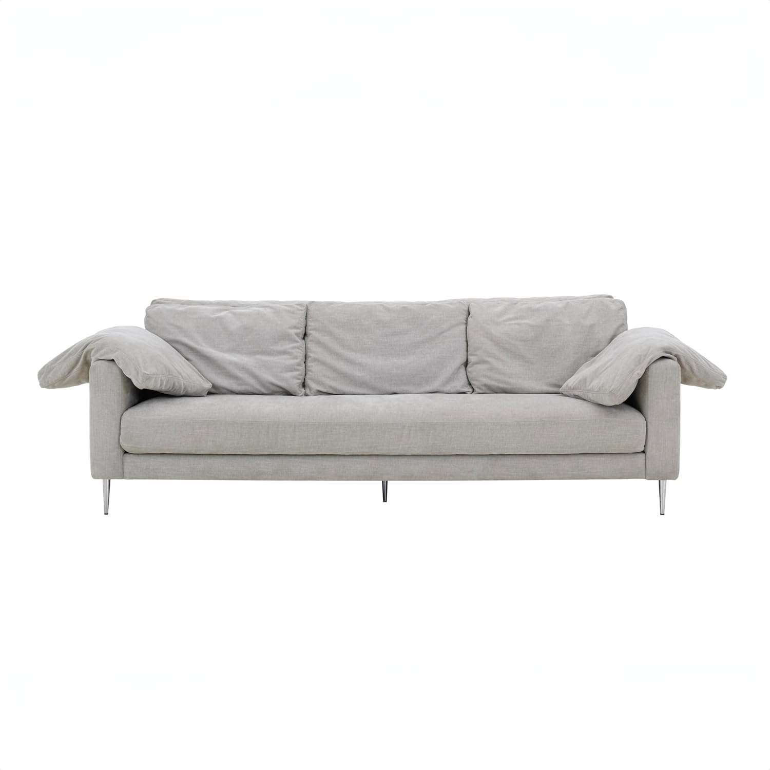 Tov Furniture Vari Light Grey Textured Velvet Lounge Sofa