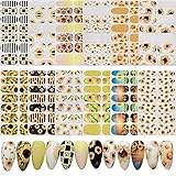 My-Sassy-Girl 12Sheets Sunflower Daisy Blossom Shapes Nail Art Wrap Strips Full Cover Stickers 14...
