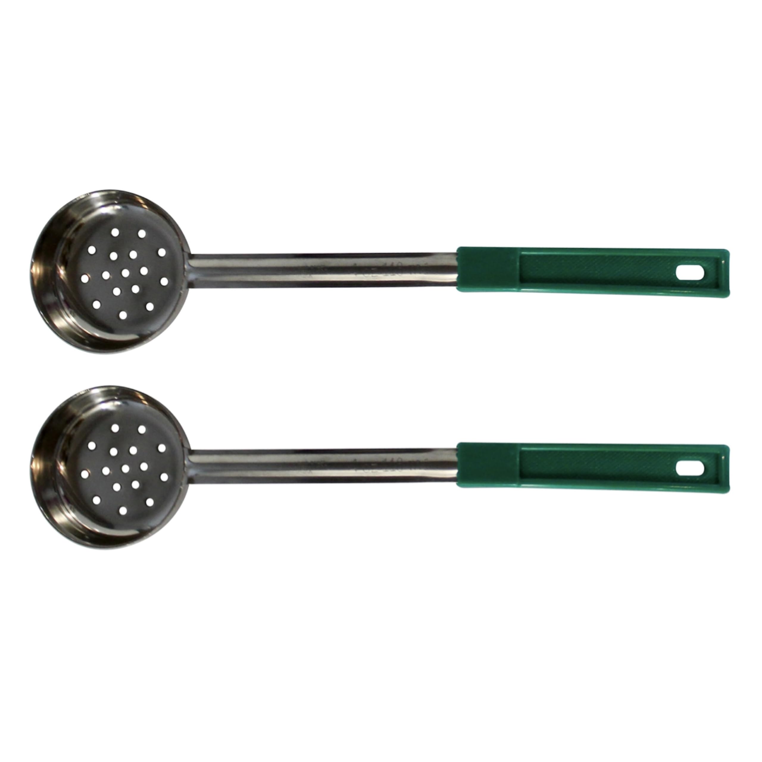 Cucharón ranurado de acero inoxidable de 4 onzas para medir y servir; cucharas para servir de grado comercial [paquete de 12]