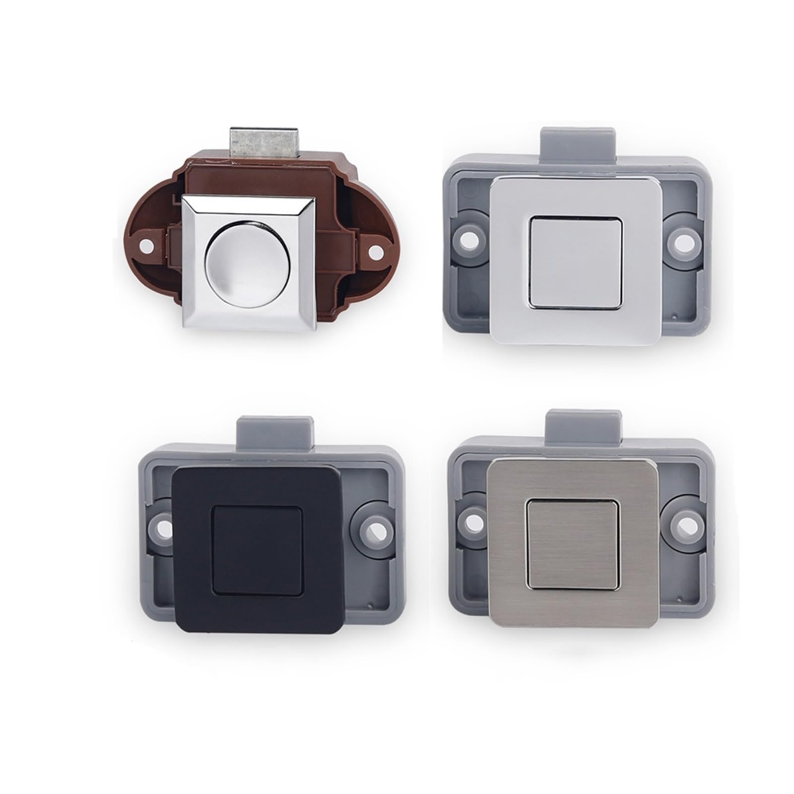 Interruptor de maletero 10 Cerraduras De Botón Para Armario, Cajón, Caravana, Barco, Autocaravana, Puerta De Muebles, Sin Llave(SS6209-Black)