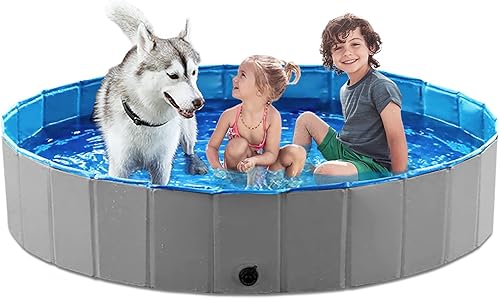 Miniatura 1 de Jasonwell Piscina plegable para perros y mascotas, piscina plegable para mascotas, bañera para niños, piscina para cachorros, perros pequeños,