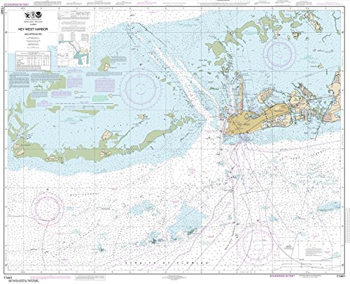 Paradise Cay Publications NOAA Chart 11441: Key West Harbor and Approaches, 35.5 X 43.6, Traditional Paper