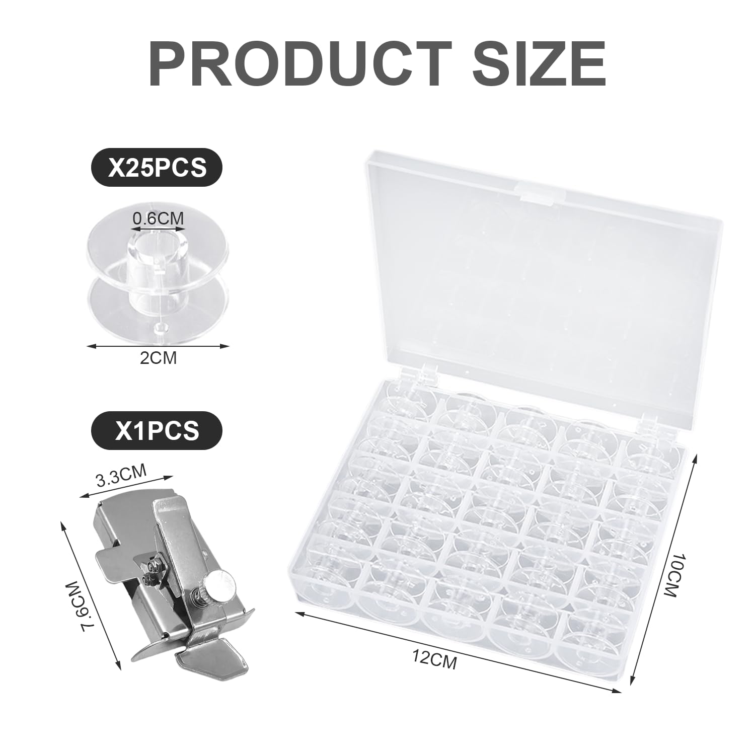 1 Magnetic Seam Guide, 25 Sewing Machine Bobbins, Sewing Machine Gauge Tools, Sewing Accessories, DIY Craft Tools - Image 2