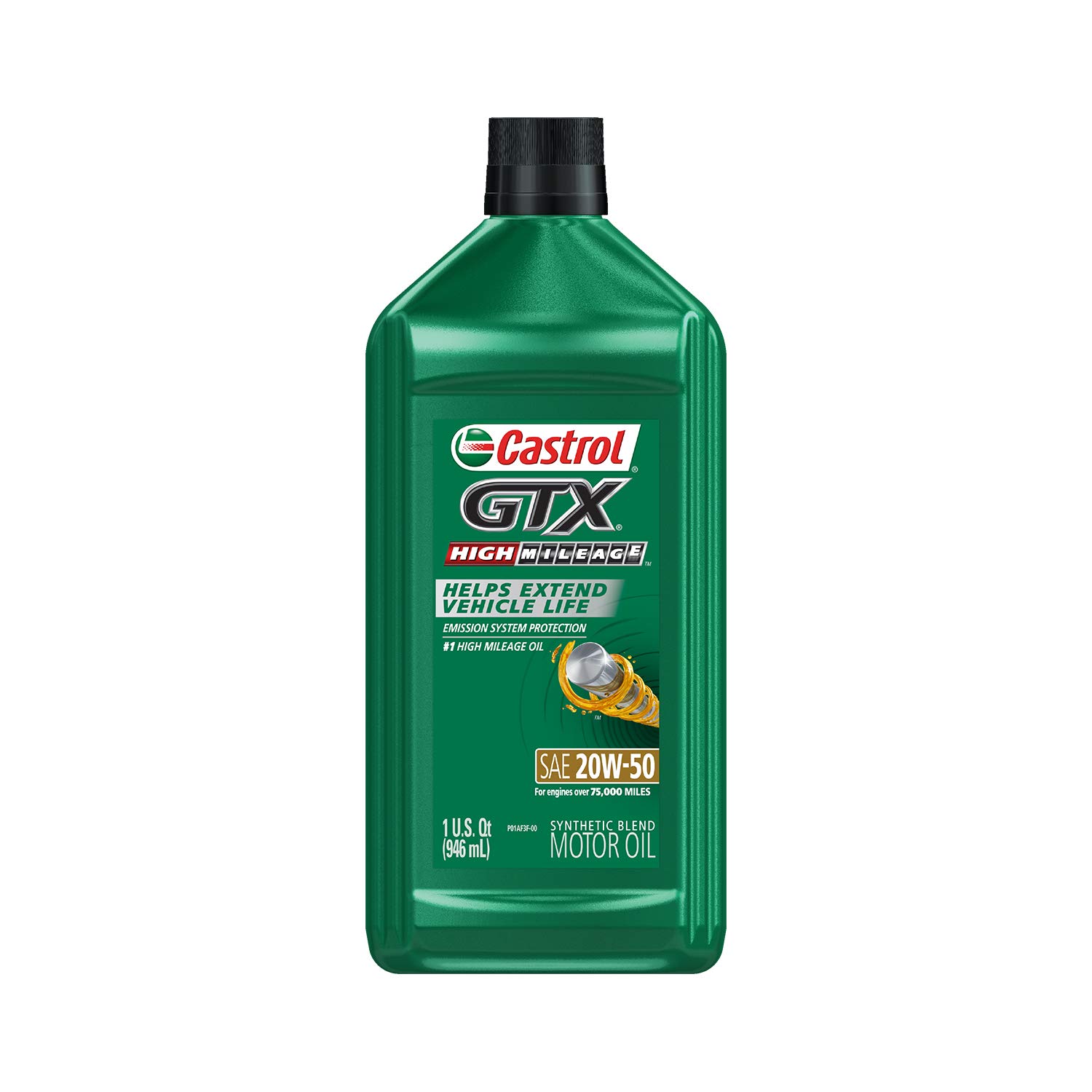 Amazon.com: Castrol 06470 GTX 20W-50 High Mileage Motor Oil - 1 Quart,  (Pack of 6) : Automotive