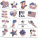DARKLATER 4th of July Temporary Tattoos, Independence Day, Fourth of July Tattoos, Patriotic Face Ta