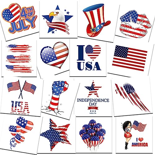 Darklater 4Th Of July Temporary Tattoos, Independence Day, Fourth Of July Tattoos, Patriotic Face Tattoos For Usa Party Favors Decoretions Accessories, American Flag Red White & Blue Design, Usa Stickers, American Flag Stars #TOP28