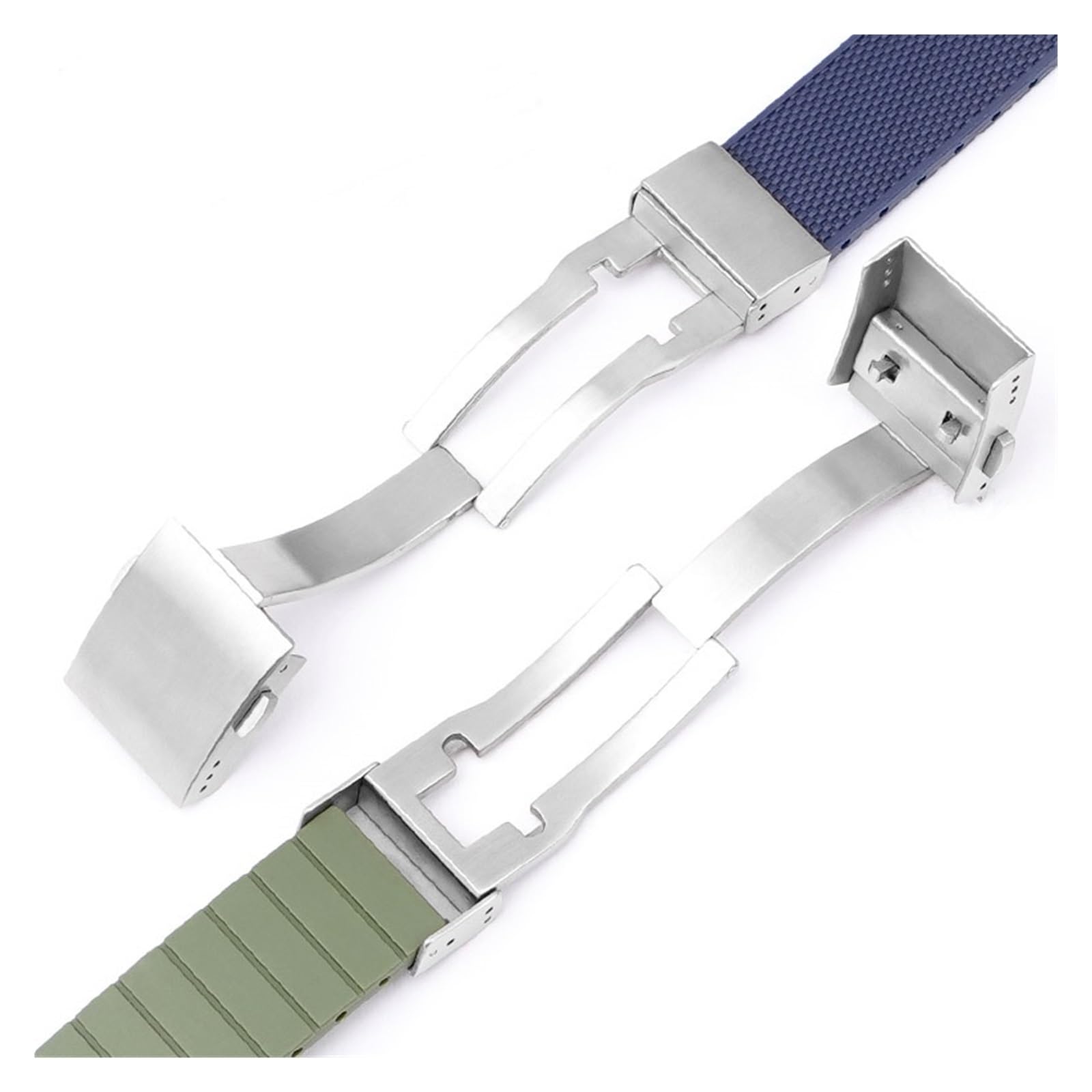 HMFANG Bracelet de rechange de 21 mm compatible avec Longines HydroConquest en caoutchouc avec boucle déployante, accessoire de montre de plongée