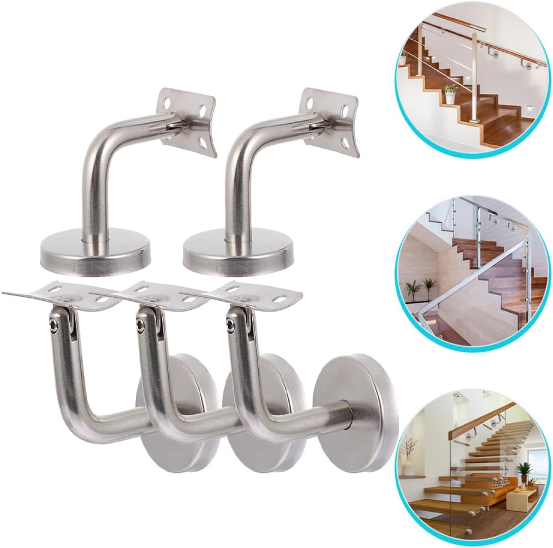 Outanaya 5pcs Stainless Steel Wall Bracket Ladder Bracket for Railings Handrail Holder