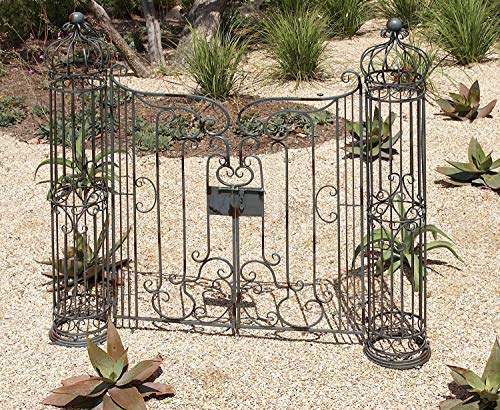 Deco 79 63270 Metal Garden Gate With Natural Tones, 67" H/62 W, Rustic Brown #TOP21
