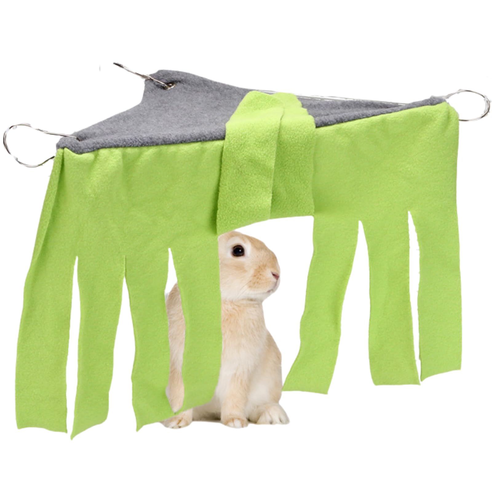 Corner Fleece Forest Hideout for Guinea Pigs, Ferrets, Chinchillas, Hedgehogs, Dwarf Rabbits and Other Small Pets - Accessories and Toys (Green)