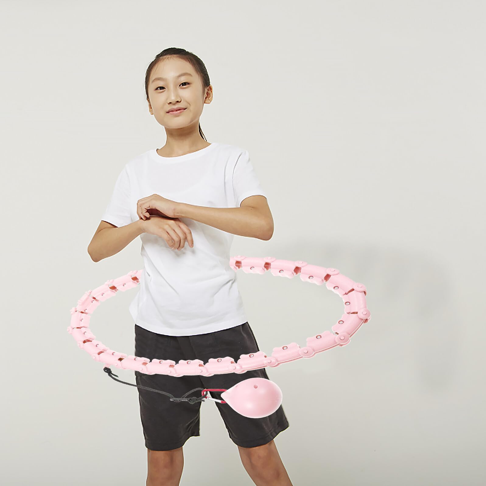 Inteligentny Hula-hop Do Ćwiczeń Fitness z Odłączanymi Segmentami Trwały Masujący Talię Zapobiegający Zsuwaniu Odpowiedni Do Treningów Domu i Biurze dla Dorosłych