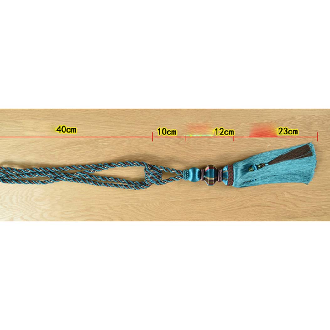 Vorhang Tassel Tiebacks, Dekoration for luxuriöse europäische geflochtene Hängekugeln, Elegante Raffhalter for Vorhänge mit Quasten und Perlen, for Fenstervorhänge als for das Wohnzimmer(Blue)