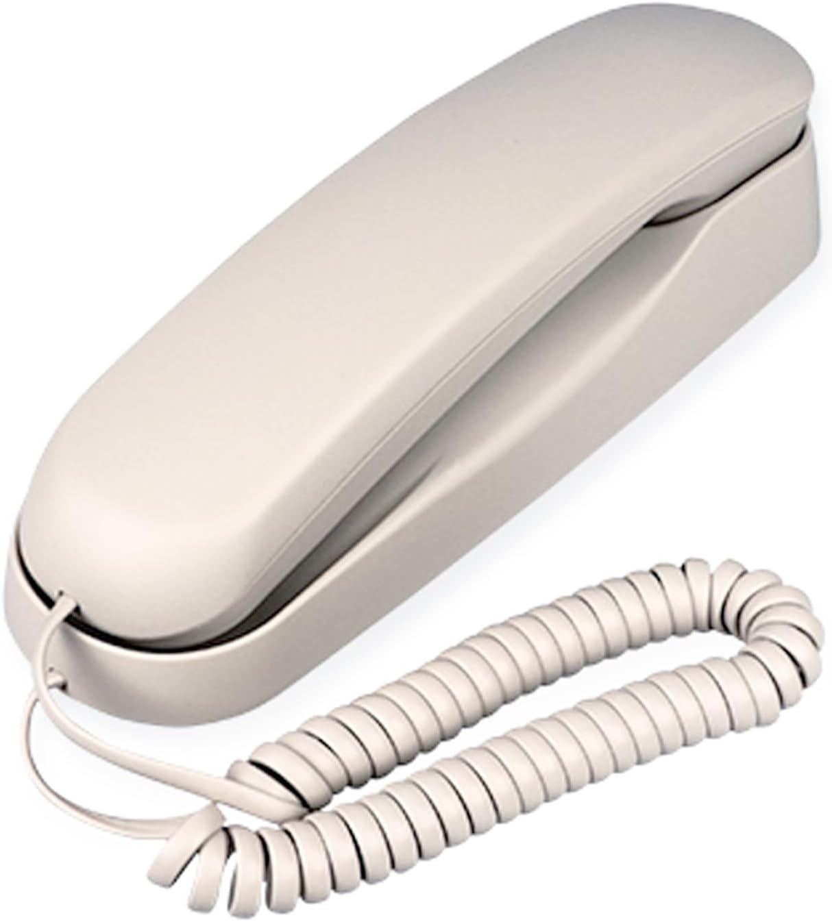 TelPal Corded White Wall Phone, Small Analog Wall Telephone for Seniors Home, Single Line Trimline Landline Phones, No AC Power or Battery Required