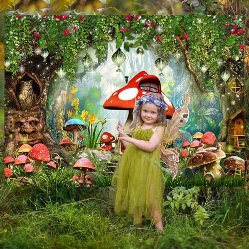 Mocsicka 7x5ft fondo bosque encantado fiesta miniatura 3