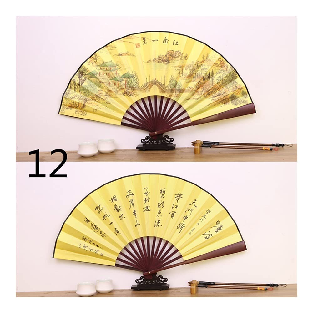 NZPOST Folding fan 1Pc Vintage Chinese Folding Bamboo Fan Wedding Dance Hand-held Fan Pattern Art Craft fan (12)