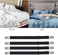 Vista 5 de Correas ajustables para sábanas de cama, tirantes elásticos para sábanas, pinzas de ligas para soporte de esquina de sábana plana y bajera, funda