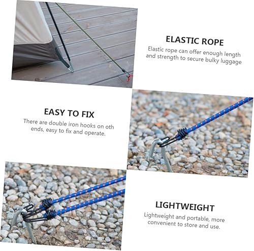 Miniatura 2 de Sosoport 3pcs Tent Rope Luggage Tie Outdoor Clotheslines Canopy Cords Camping Clothesline Wooden Carvings Tent Fixing Belts Strap Luggage Rope Iron