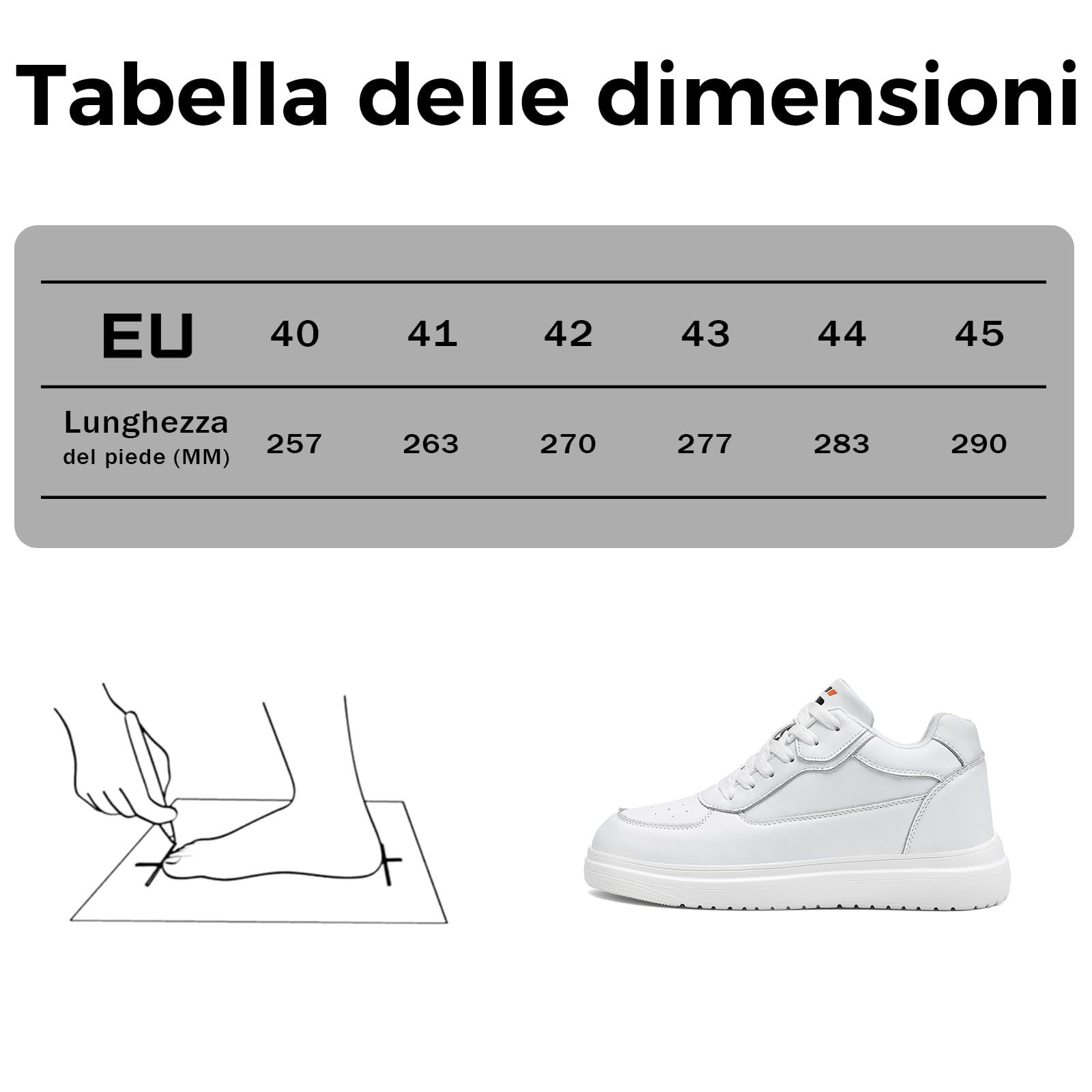 Scarpe Elevate da Uomo Invisibili Scarpe Ginnastica Sportive 6/8/10CM Regolabili Traspiranti Antiscivolo Ultra Leggere Multiuso 40-45EU