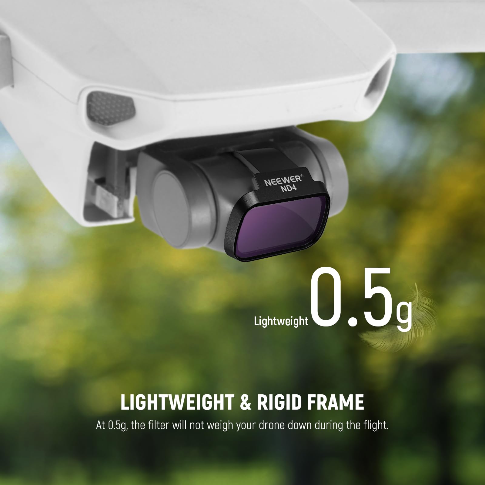 NEEWER Set Filtri ND Compatibile con DJI Mini 4K/2 SE/SE/2/Mavic Mini (4pz), ND4+ND8+ND16+ND32, Filtro a Densità Neutra a Scatto in Vetro Ottico HD Multistrato, Accessori per Fotocamera Drone, FL-B39
