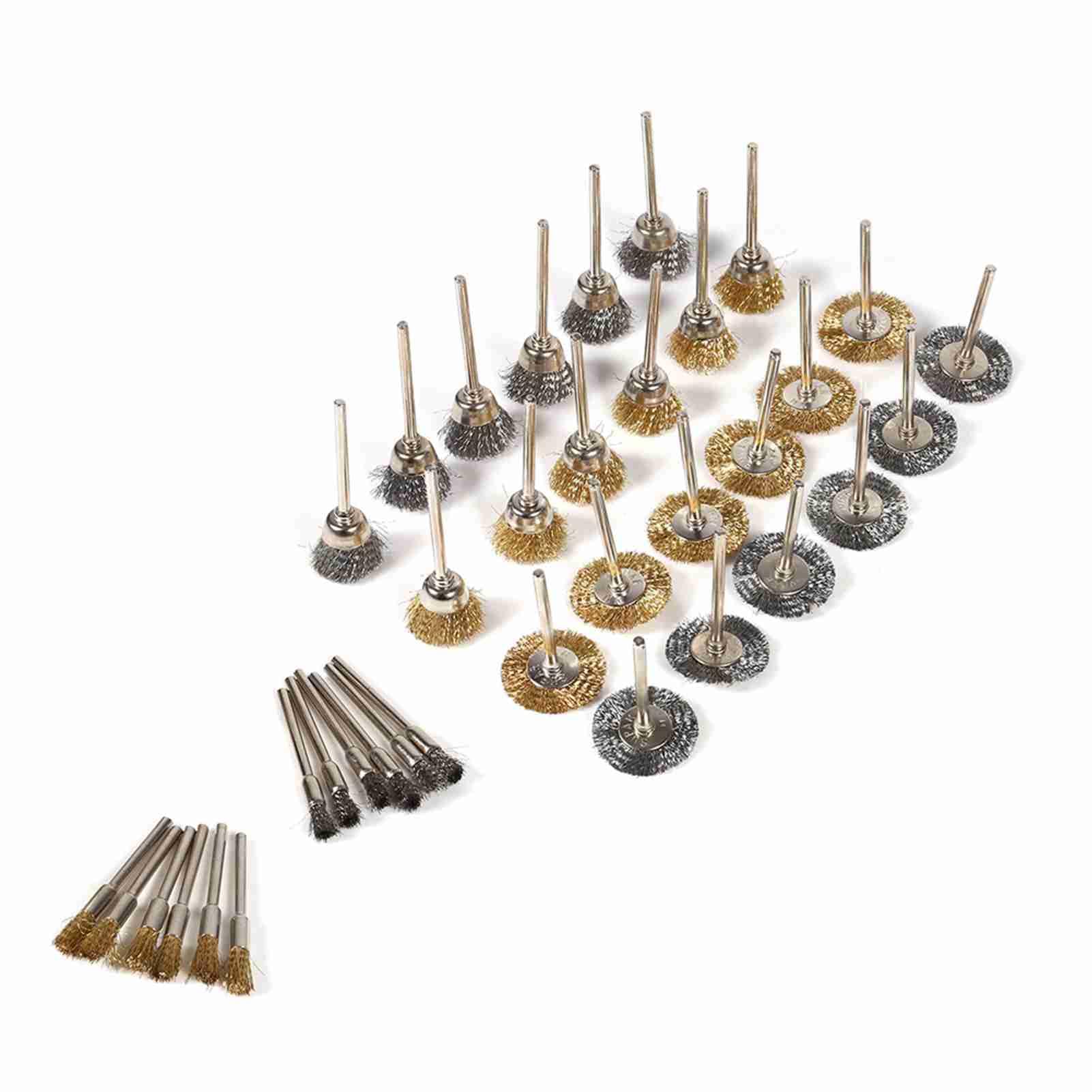 36-teiliges Stahlbürsten-Set Für Bohrmaschinen – Messing & Edelstahl, Zum Polieren, Entrosten & Reinigen