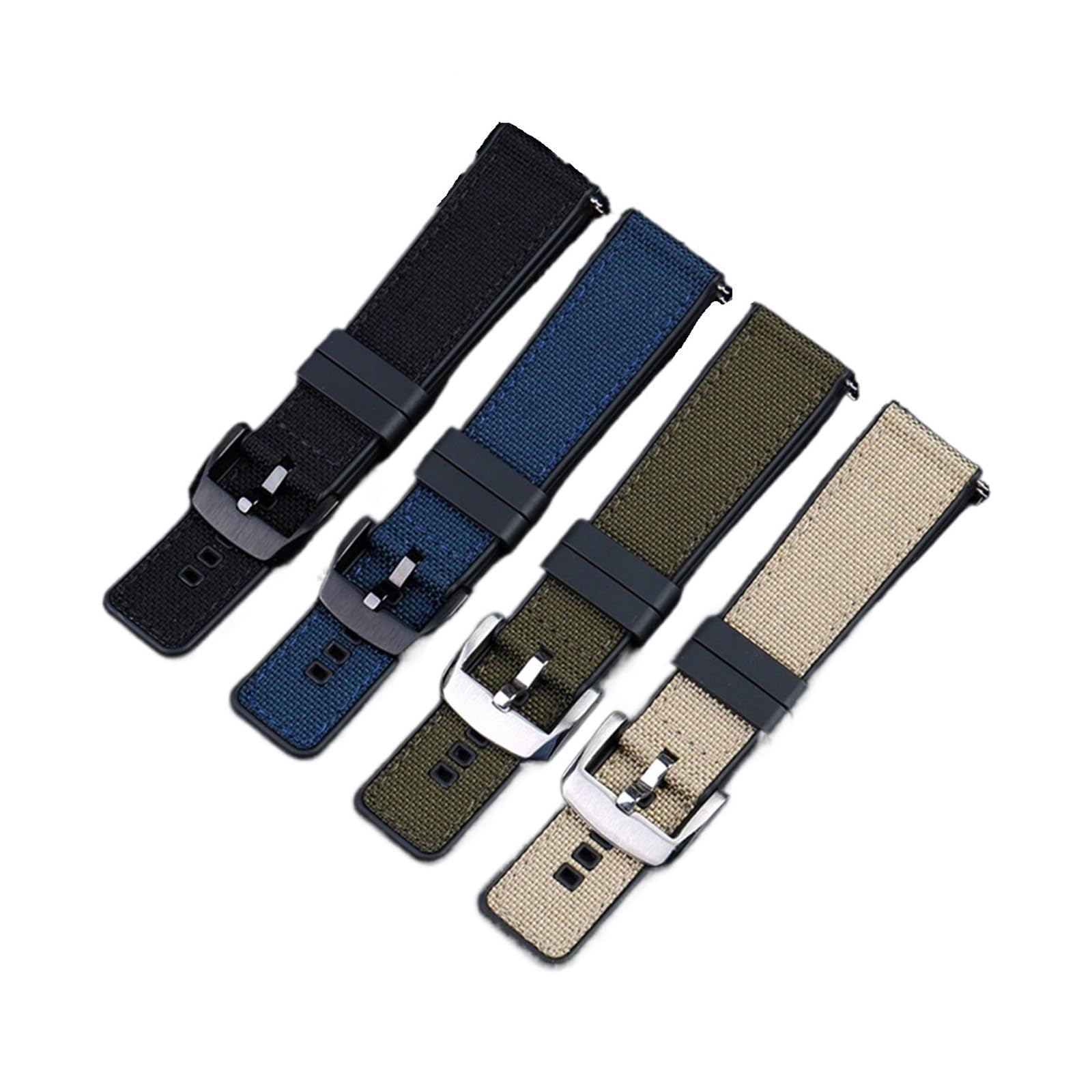 HMFANG Nylon Toile Caoutchouc Montre Bracelet Hommes Silicone Fond Étanche Papillon Boucle Poignet Bande Bracelet Accessoires 20mm 22mm 24mm