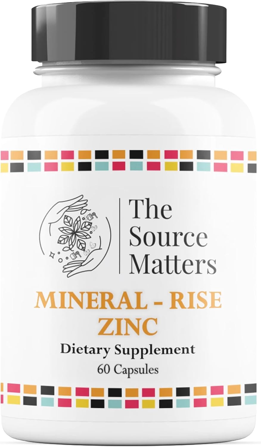 Mineral - Rise ZINC Highly Absorbed Zinc Glycinate for Immune Function, Skin Health, and Tissue Repair (60 Capsules)