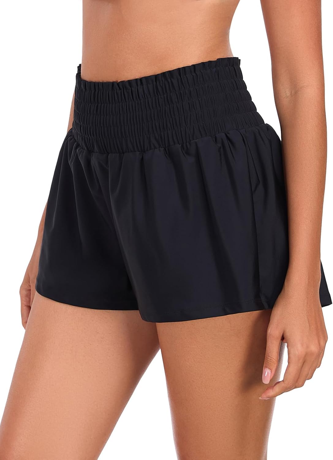 Colloyes Women's High Waisted Board Shorts Quick Dry Swim Shorts with Boxer Liner Pockets - Image 3