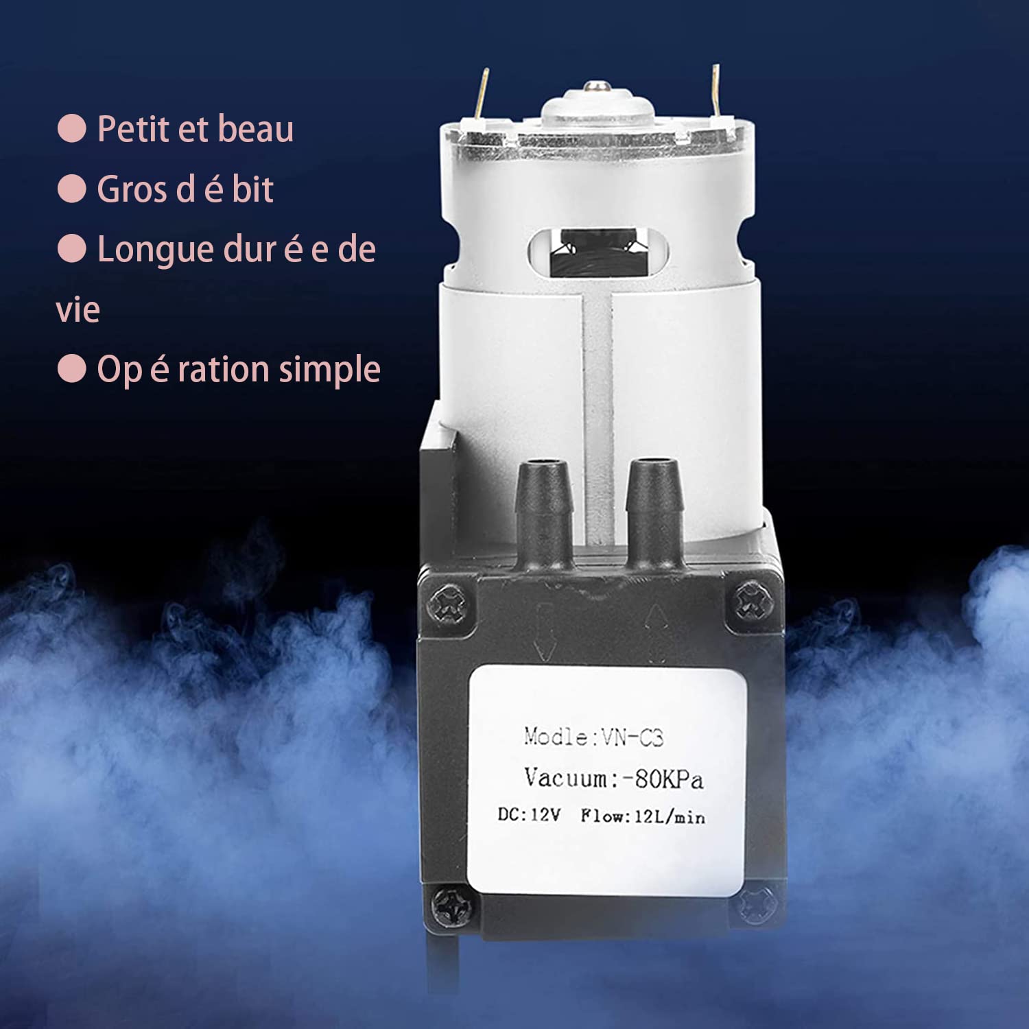Mini pompa per vuoto DC 12V pompa di aspirazione Mini compressore d'aria 80KPa portata di vuoto 12L/min per gas