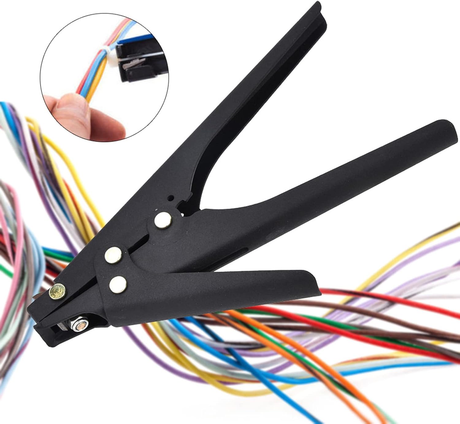 Heavy Duty Cable Tie Gun for 2.3-9.5mm Nylon Zip Ties - Electrician Tensioning Tool with Integrated Cutter for Wiring Projects Fast Binding and Cutting