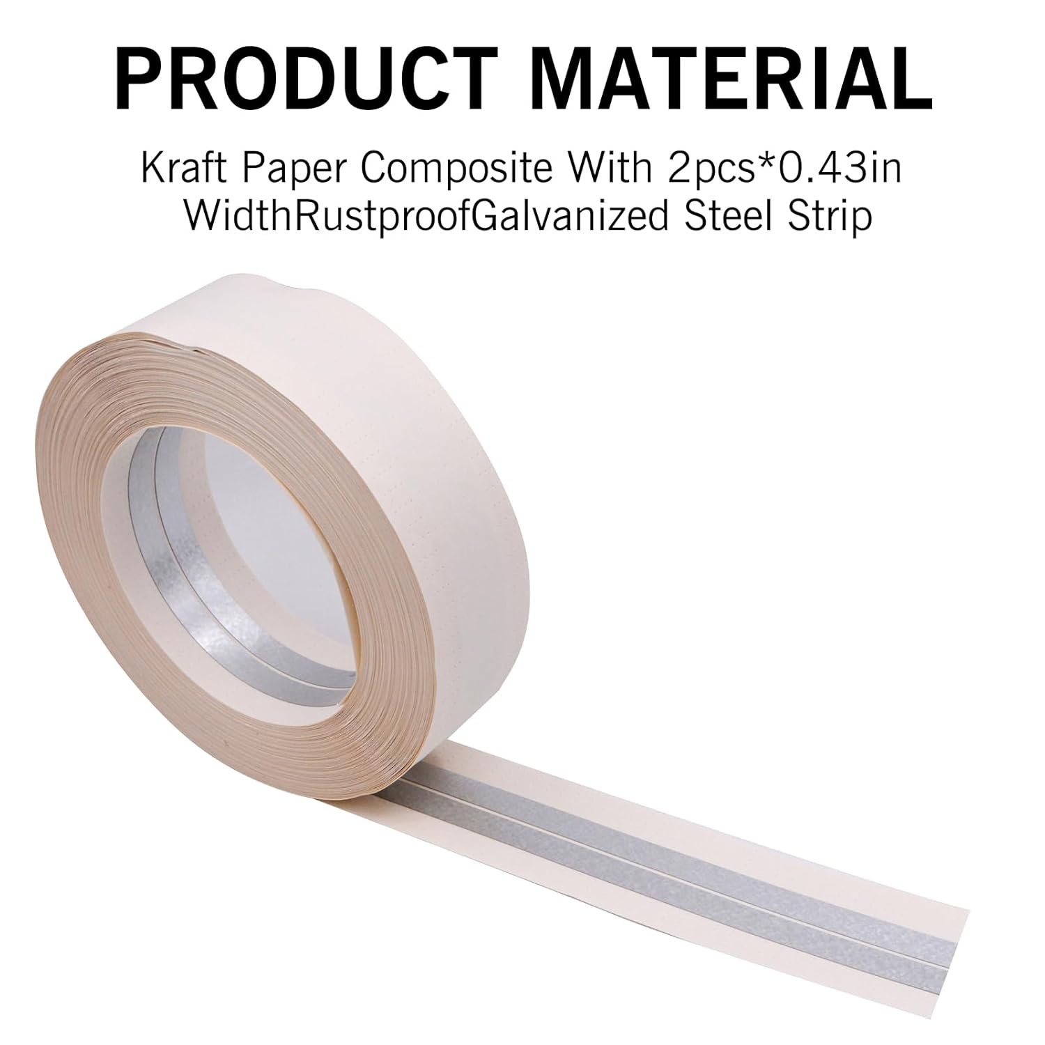 100 Feet by 2 Inch Reinforced Drywall Corner Tape for Walls, 30M Drywall Inside Outside Corner Bead with Metal, No Adhesive Side for Wall Crack Repair Tool