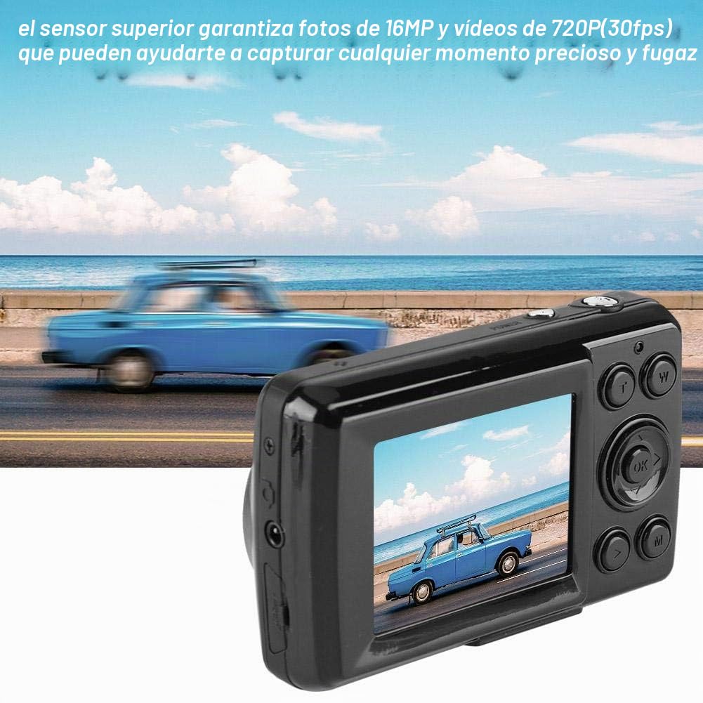 Mini cámara Digital, videocámara Digital Zoom 16X 4X HD, cámara de vídeo 720P 30FPS de Alta definición para Adultos/Ancianos/niños(Negro)