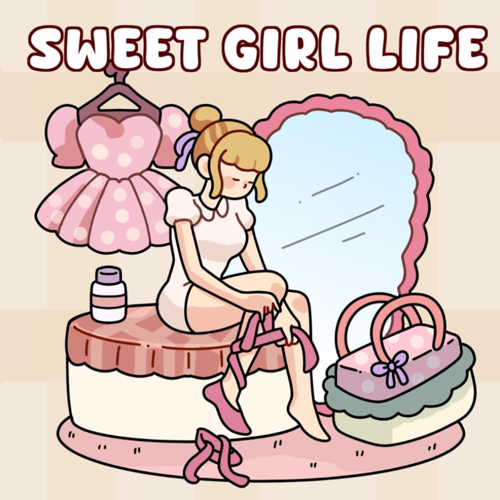 Sweet Girl Life: Bold and Easy Cozy Life Coloring Book for Adults – Cute and Relaxing Daily Aesthetic Moments for Beginners and Stress Relief