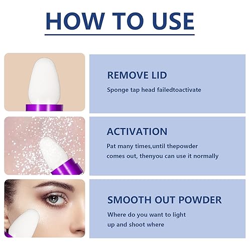 Miniatura 5 de Polvo iluminador en barra de maquillaje, brillo corporal en polvo para palmaditas con purpurina de alto brillo, polvo suelto para iluminar la cara,