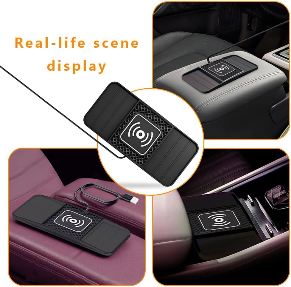 Wireless Charging Pad for Car for Toyota 4Runner 2000-2025, DIY Trim-to-Fit Slim Non Slip Fast Charger Car Wireless Charging Pad 30CM Cable,B 30cm USB Plug Cable