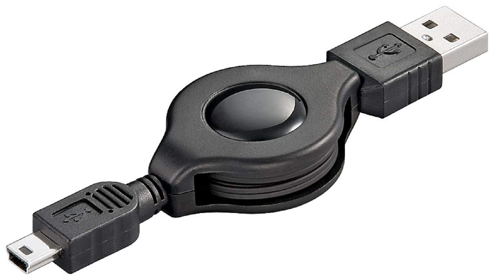 SM-PC® USB 2.0 Kabel A Auf B Mini, 0,8 M Aufrollbar – Daten- & Ladekabel Für Kameras, Drucker & Mehr