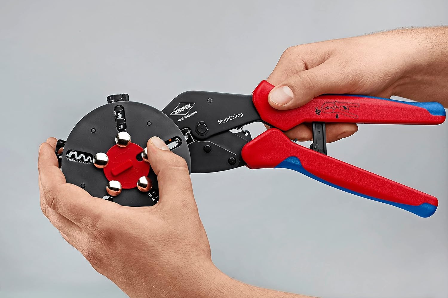 KNIPEX MultiCrimp Crimpzange, 97 33 01 | Mit Wechselmagazinmit Mehrkomponenten-Hüllen 250 mm