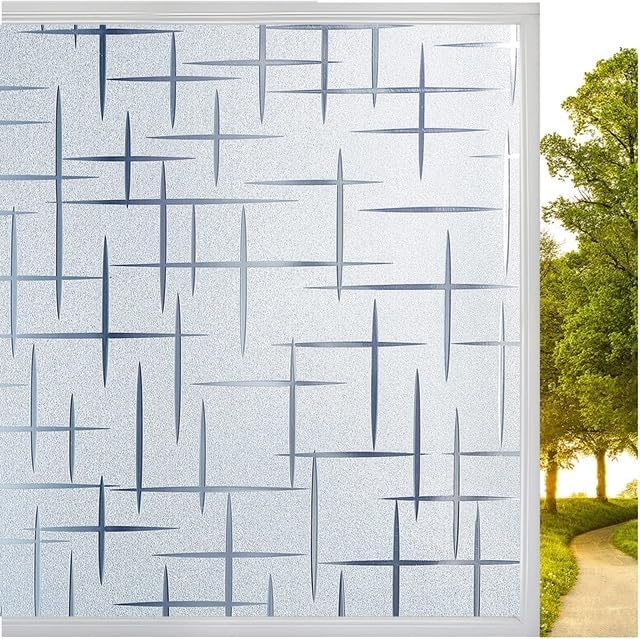 3D Window Film for Glass Privacy Frosted Window Self Adhesive Decorative Window Sticker Home & Office Glass Stickers Window Tinting for Home/Office (24x48 inch, White Static)