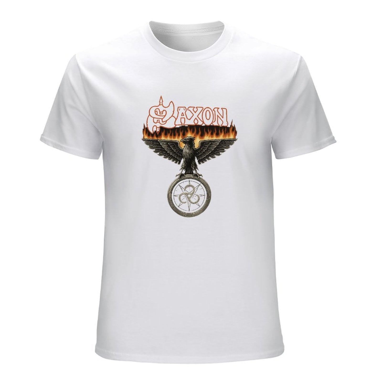 Saxon Wheels of Steel Men's White T-Shirt Unisex Tee Shirt 3XL