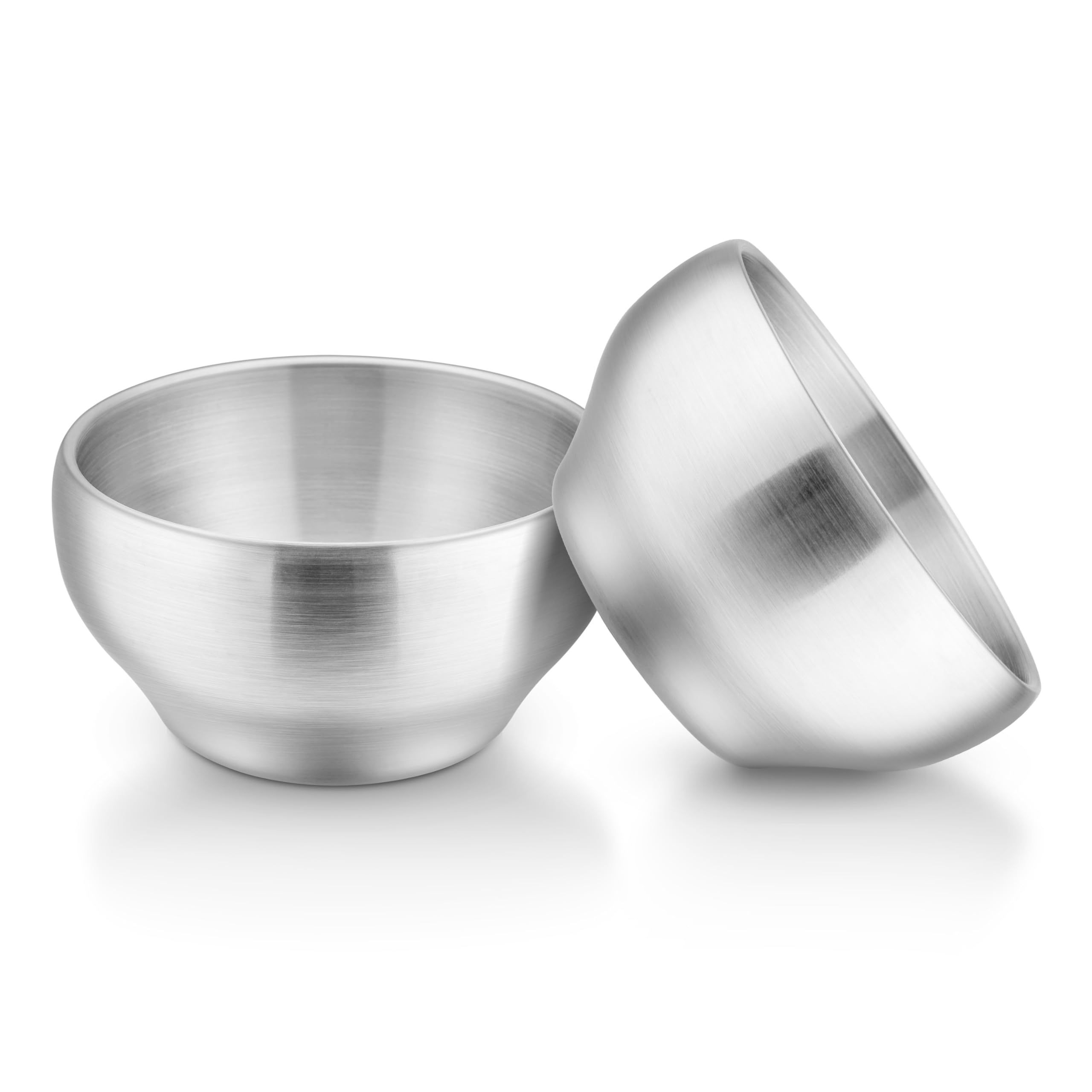 LIANYU 2-Piece 304 Stainless Steel Toddlers Bowls, 12oz Small Bowls for Kids Children Baby, Feeding Set for Soup Dinner, Heavy Duty & Double-Walled,