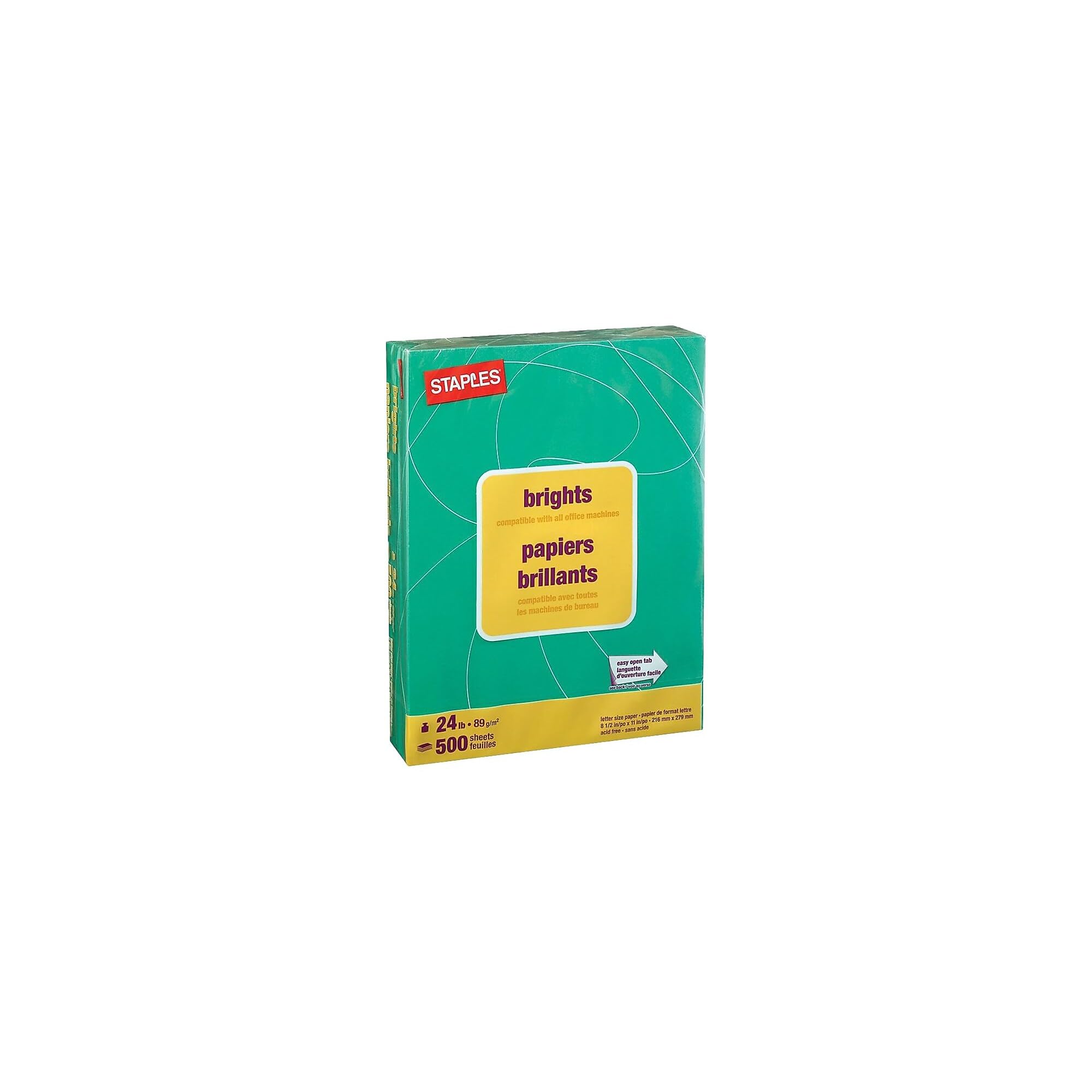 Amazon.com : Staples Brights 24 Lb. Colored Paper Dark Green 500