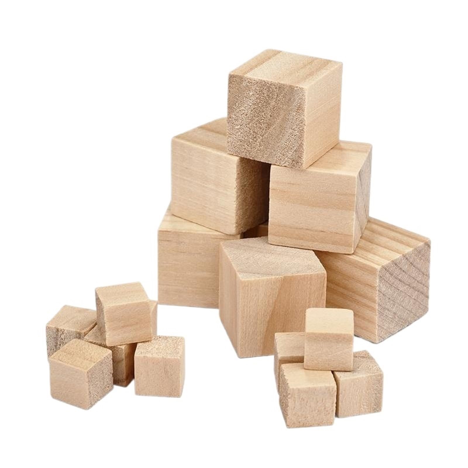 LSNNMU 500 Pcs 10mm Unfinished Blank Mini DIY Wooden Square Blocks Wood Solid Cubes for Woodwork Craft Kids Toy Puzzle Making Material for Crafts