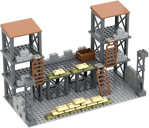 Miniatura 6 de Lemess - Juego de construcción de torre de vigilancia militar, bloques de construcción de la 2ª Guerra Mundial, juego de bloques de construcción