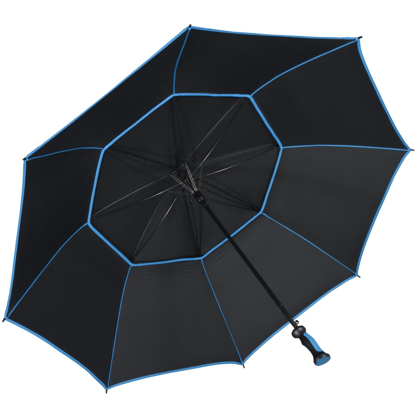 iX-brella Paraguas de golf de fibra XXXL de 146 cm, automático, doble techo con cubierta de ventilación