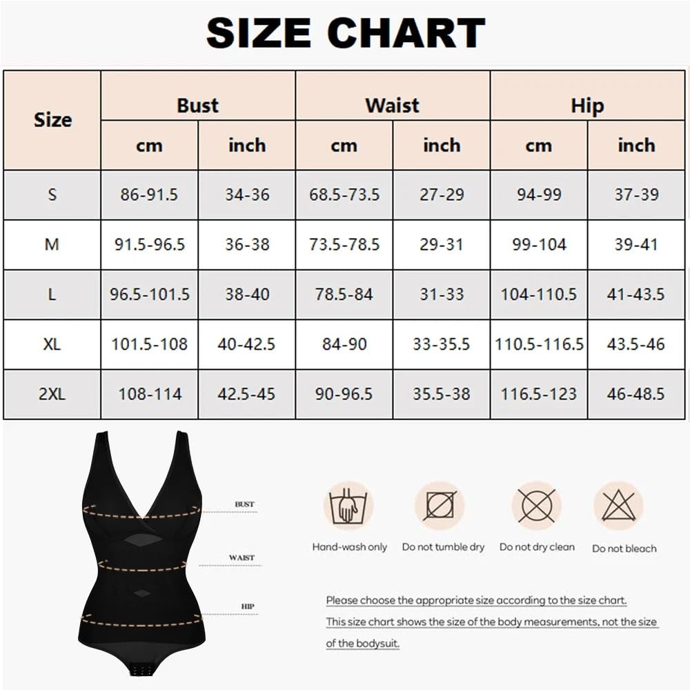 Genérico Fajas De Mujer Body Body Shapewear for Mujer Control de Barriga con Cuello en V Diseño Cruzado Butt Shaper Invisible
