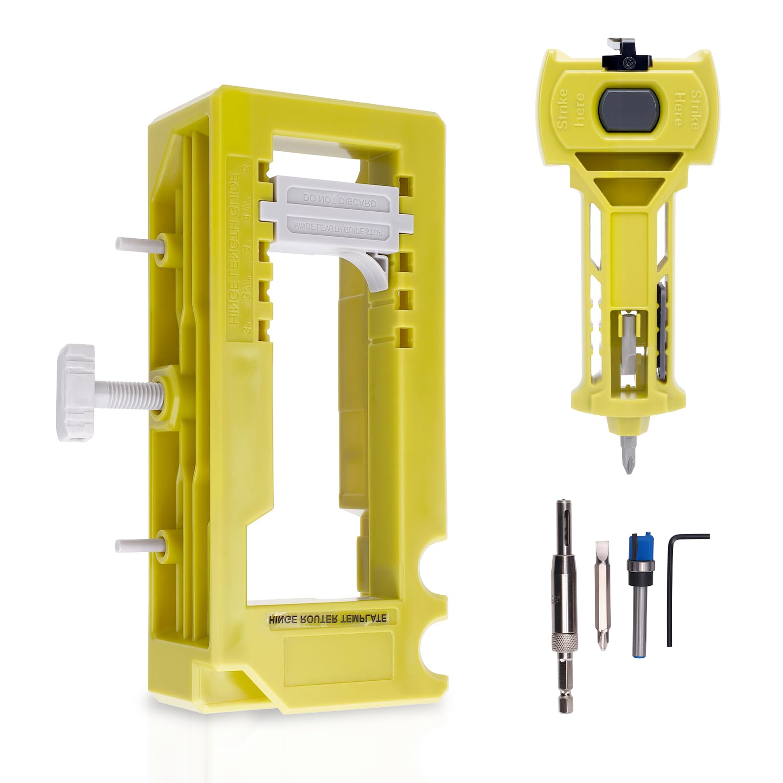 Door Hinge and Latch Installation Kit ABS Door Hinge Mortiser Template for Accurate Scoring and Chiseling (Green)