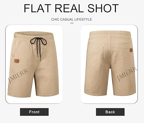 Miniatura 9 de JMIERR Men's Casual Shorts - Cotton Drawstring Summer Beach Stretch Twill Chino Golf Shorts