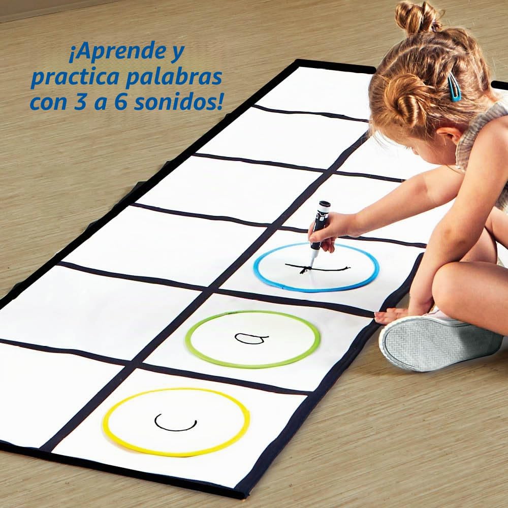 Learning Resources Alfombra de Actividad Elkonin Box, Aprende la Fonética, Segmentación de Sonidos y Lectura Temprana, Juguete Educativo Duradero y Divertido, Regalo Niños y Niñas 3 4 5 Años